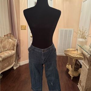 Authentic Louis Vuitton Logo Denim Jeans Capri Pants